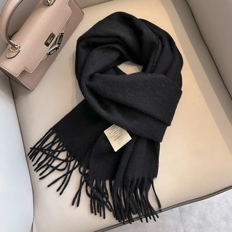 Unisex Wool Narrow Scarf