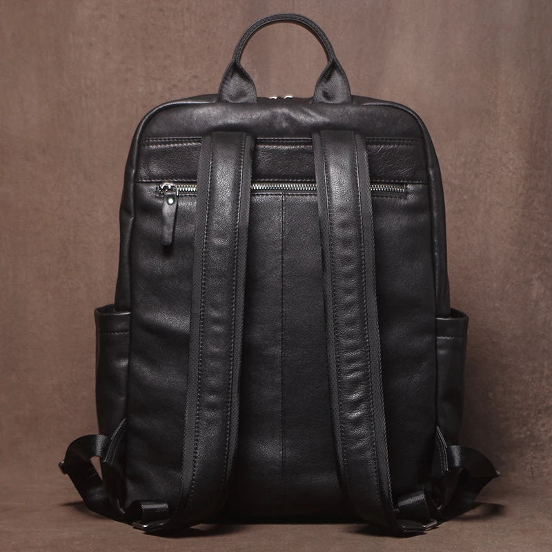 Men's Genuine Leather Laptop Backpack