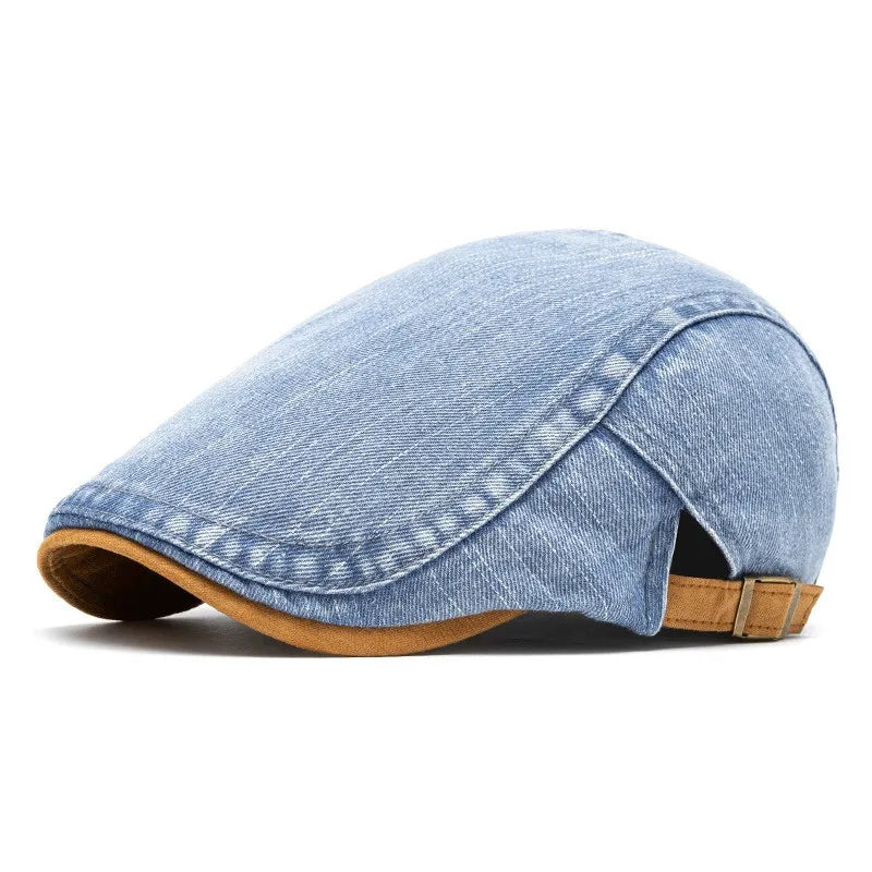 Men's Cotton Newsboy Cap – Solid Colour Beret