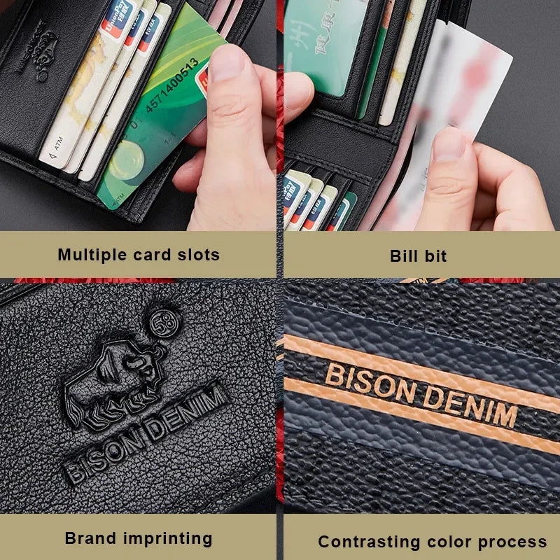 BISON DENIM Short Bifold Wallet