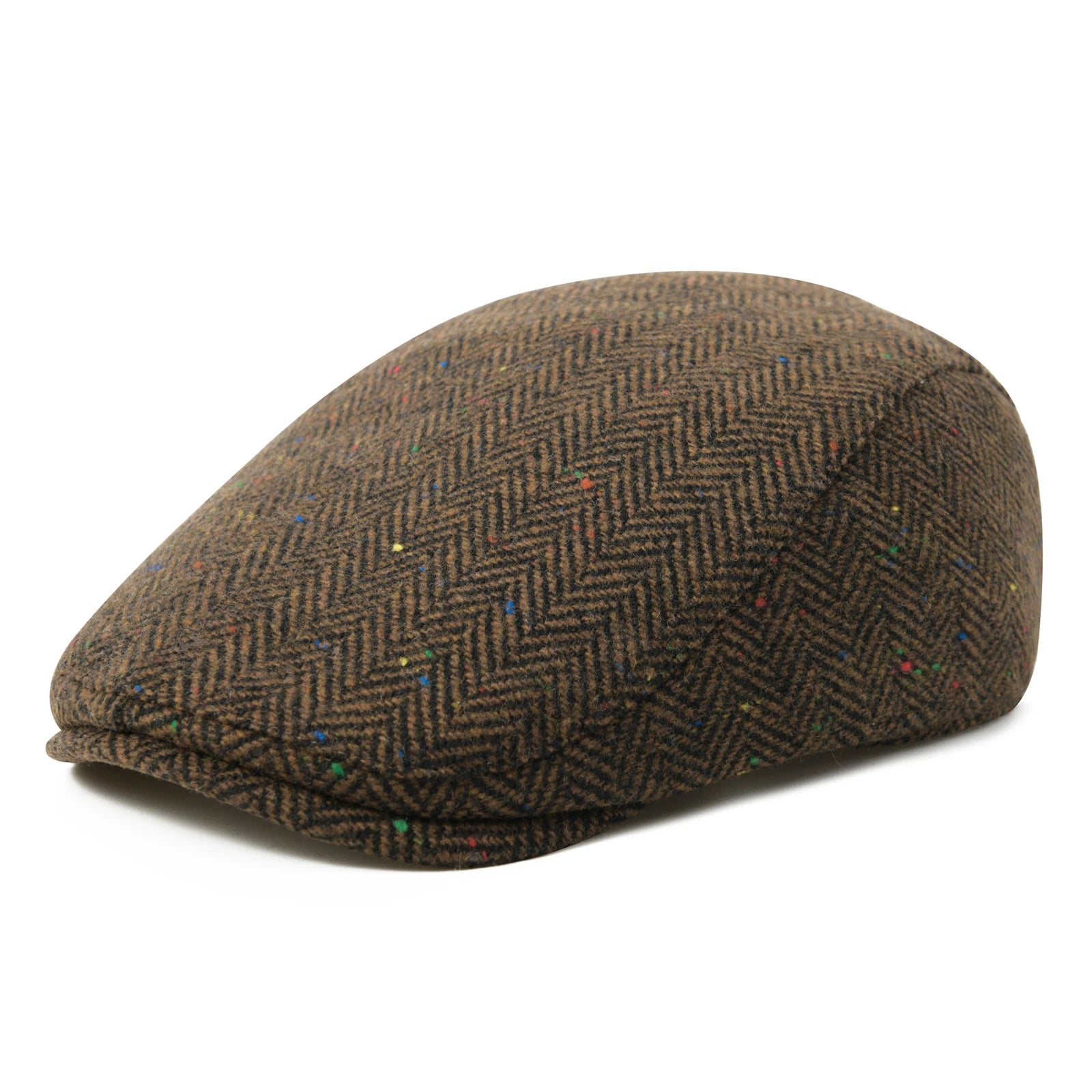 Men's Herringbone Flat Cap – Wool Blend