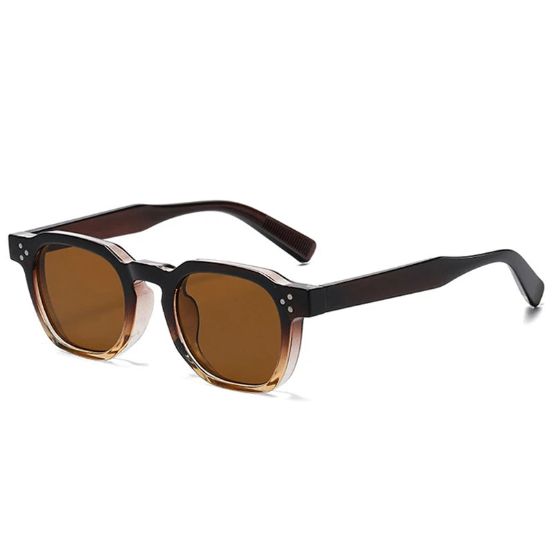 SO&EI New Square Sunglasses Women Retro Rivets Men Trending Sun Glasses UV400