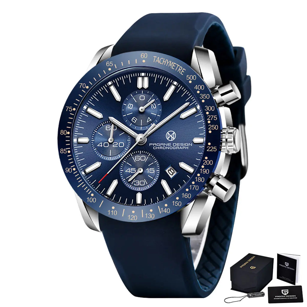 Pagani Design PG-5140 Men's Chronograph Watch | Luminous | Silicone Strap | 3ATM