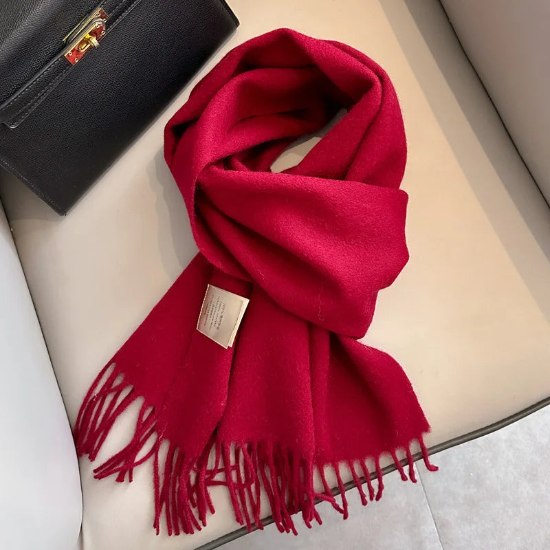 Unisex Wool Narrow Scarf