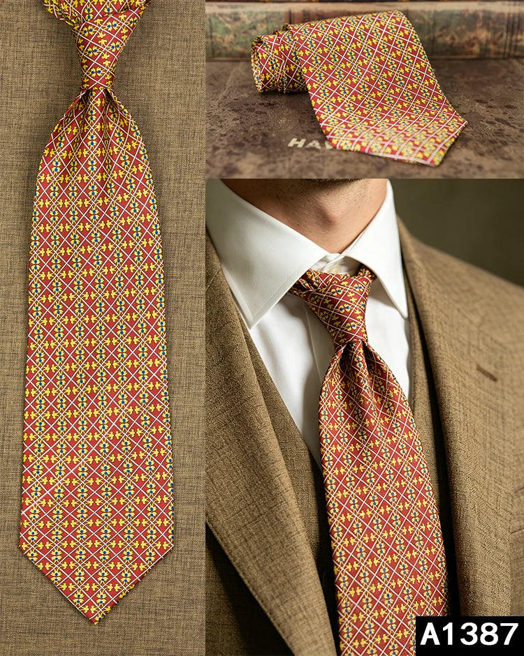 100% Silk Men's Printed Necktie – Vintage & Novelty Collection