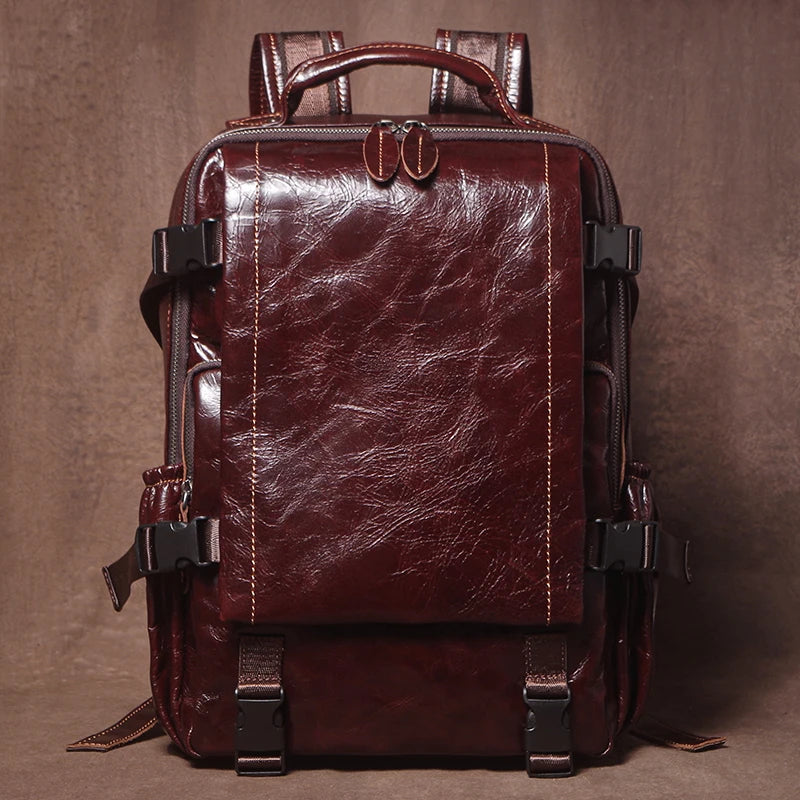 GURO Men's Genuine Leather Backpack