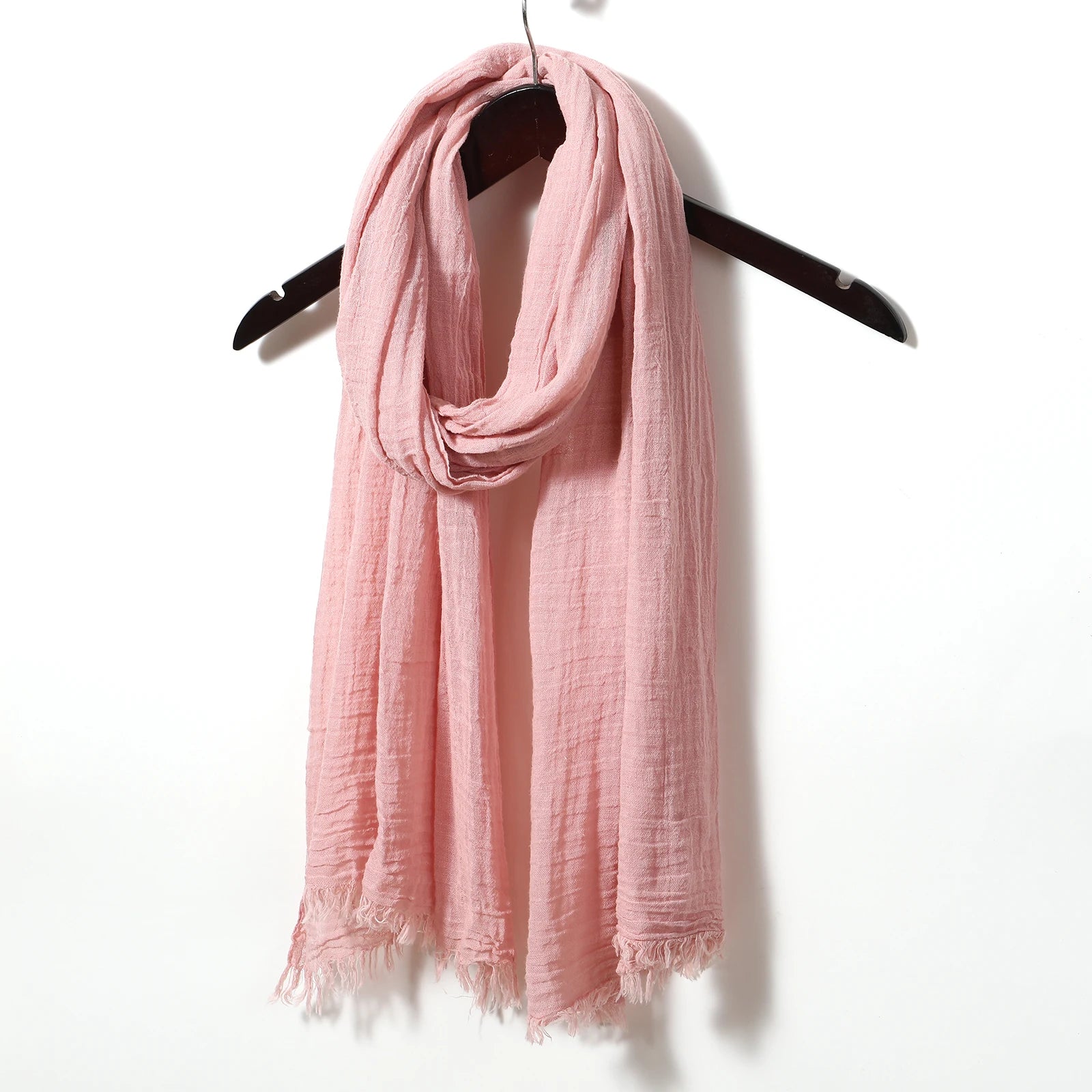 Unisex Cotton Linen Solid Scarf