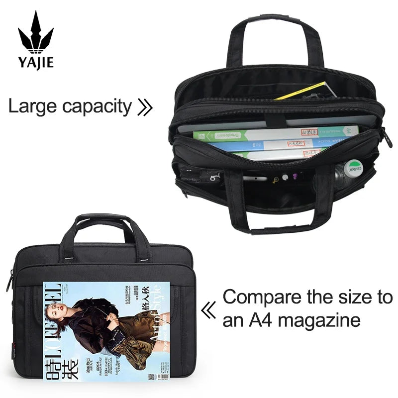 Business men's briefcase canvas waterproof large capacity 15.6 inch laptop bag work bag business bag official  office bag