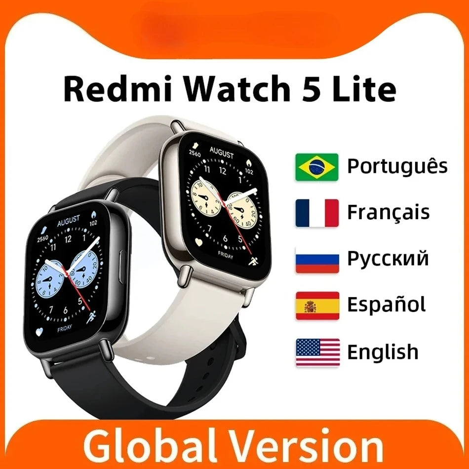 Global Version Xiaomi Redmi Watch 5 Lite 1.96'' AMOLED Screen Bluetooth GNSS 150+ Sport Modes Blood Oxygen 18 Days Battery Life