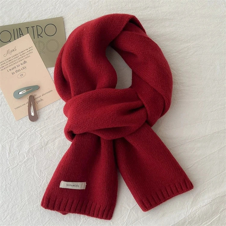 Wool Knit Long Scarf