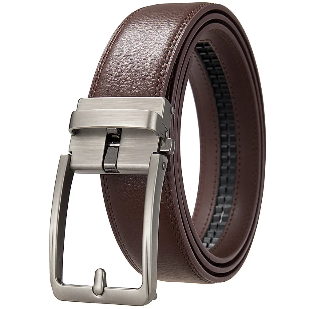 Genuine Leather Casual Belt | Automatic Buckle | Black & Brown | 105–170cm