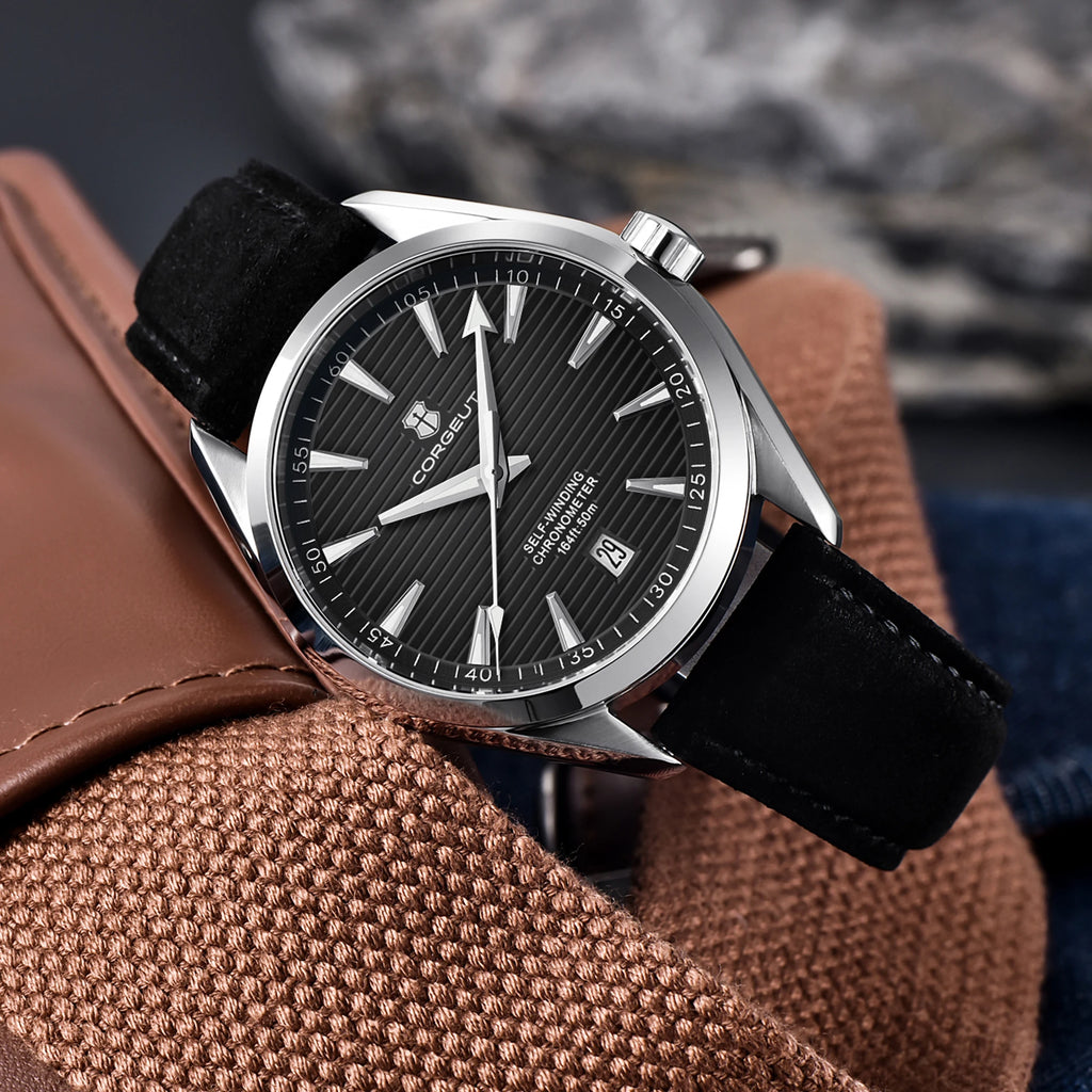 CORGEUT 41mm Automatic Watch – Seiko NH35, Sapphire Crystal, Exhibition Caseback, 50m Water Resistant
