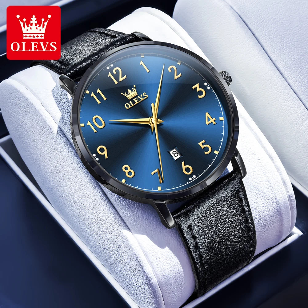 Top Brand OLEVS New 5653 Man Watch Minimalist Fashion Quartz Watch for Men Digital Dial Auto Date Waterproof Men's Wristwatches