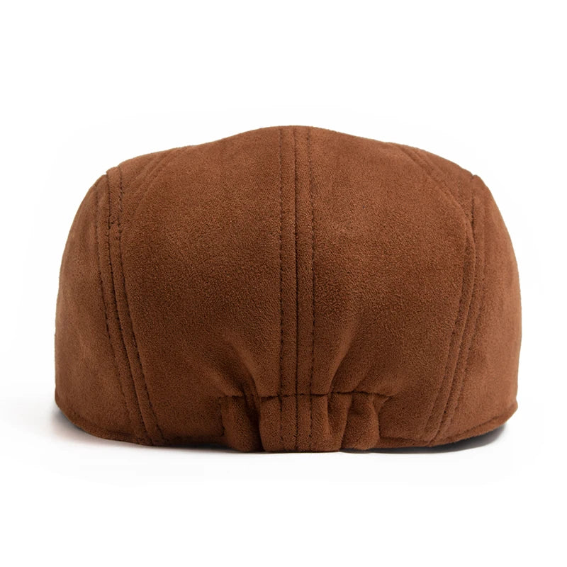 Men's Suede Beret – Flat Visor Cap