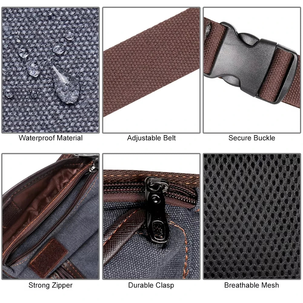 Men's Waterproof Motorcycle Drop Leg Bag – Nylon Riding Waist & Shoulder Bag