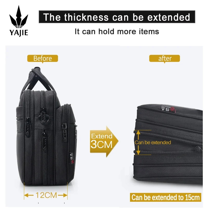 Business men's briefcase canvas waterproof large capacity 15.6 inch laptop bag work bag business bag official  office bag