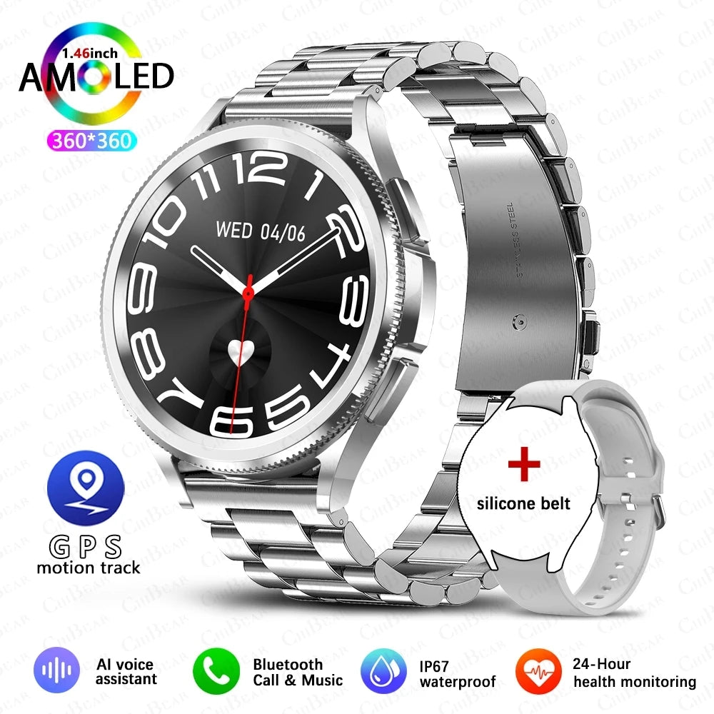 Jooeniok Watch 6 Pro Smartwatch | 1.46" AMOLED, Bluetooth Calling & GPS Sports Tracker