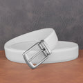 Men's Genuine Leather Pin Buckle Belt – Black & White