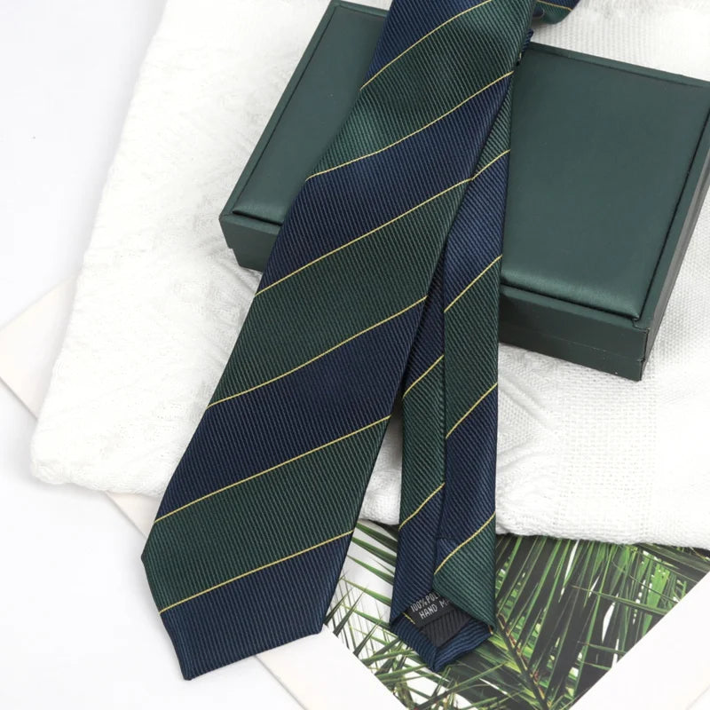 Men's Army Green Necktie – Solid Polyester | 7cm