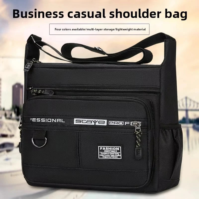 Men's Polyester Crossbody Messenger Bag – Compact Sling Pack for Work & Outdoors