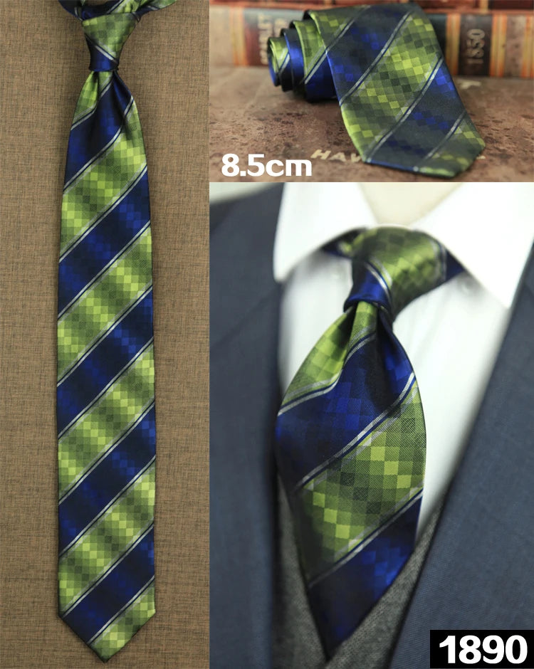 Men's 100% Silk Jacquard Necktie – Paisley, Abstract & Geometric Patterns