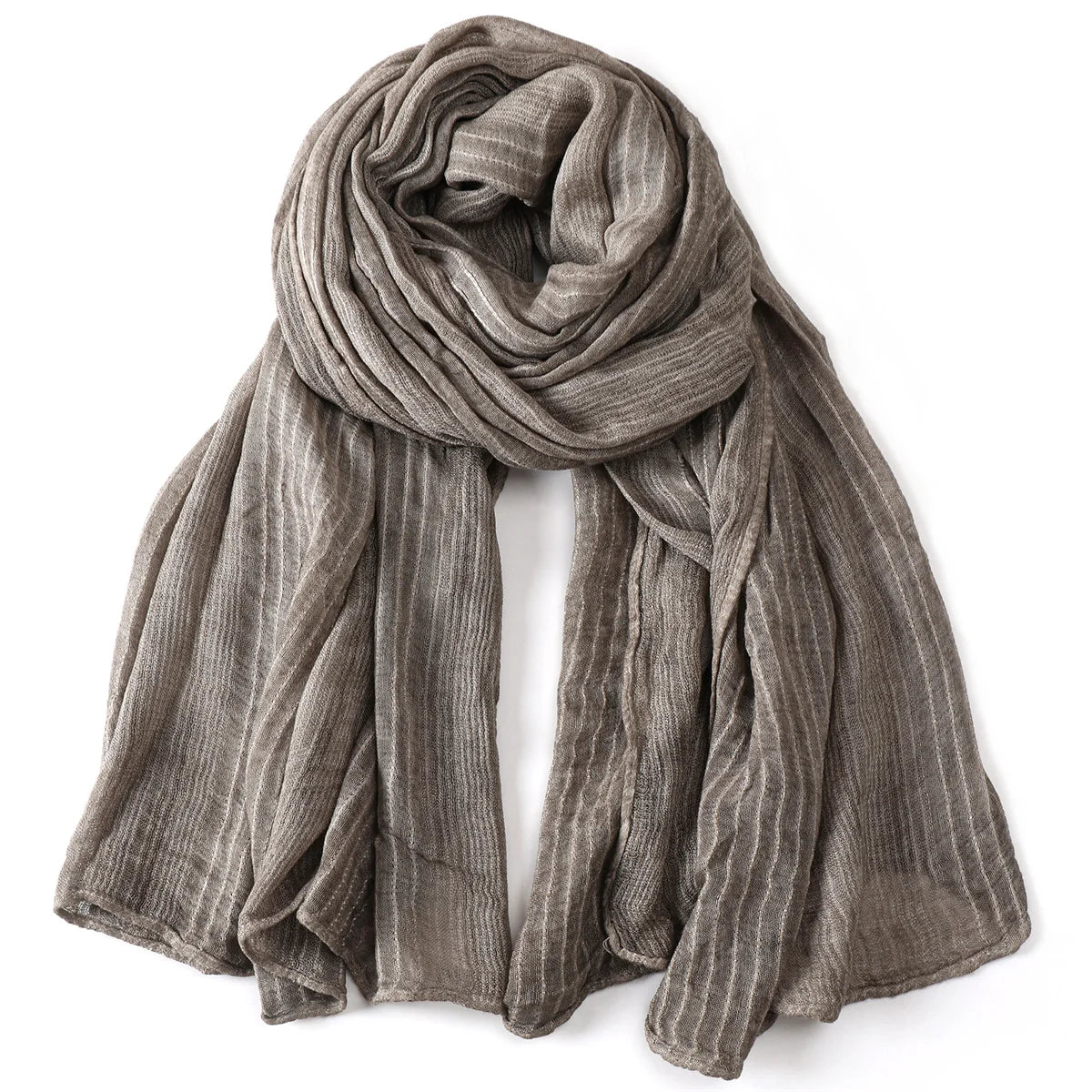 Men's Cotton Linen Solid Shawl Scarf