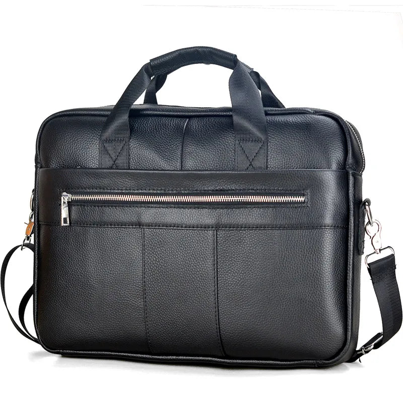 LACHIOUR Genuine Leather Laptop Bag – Business Messenger & Crossbody | Men's