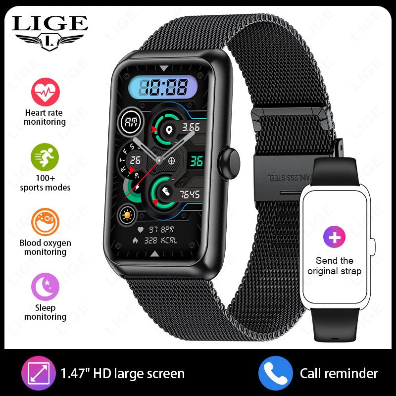 LIGE T11 Fitness Tracker Smartwatch | IP68, Bluetooth Calling, Heart Rate & Sleep Monitor