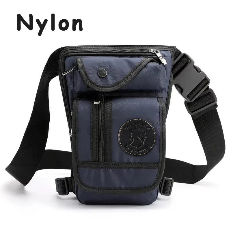 Men's Waterproof Motorcycle Drop Leg Bag – Nylon Riding Waist & Shoulder Bag