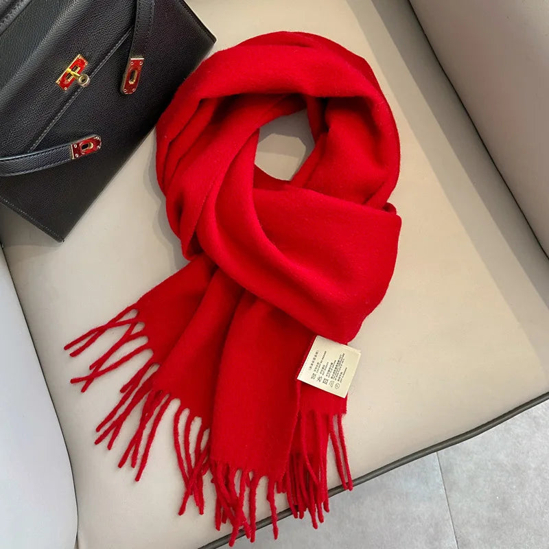Unisex Wool Narrow Scarf