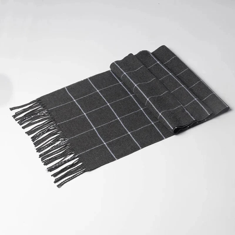 Plaid Cashmere-Feel Scarf – Warm Pashmina Shawl & Wrap | Men's