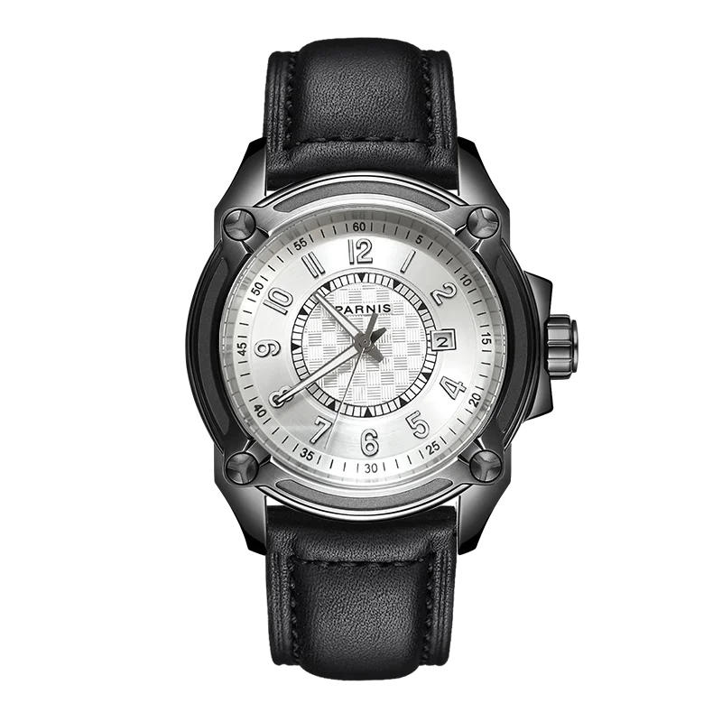 Parnis Men Automatic Watch 44mm Luxury Military Mechanical Wristwatch 50m Waterproof Luminous Sapphire Date Fashion
