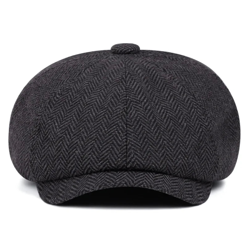 Men's Oversized Flat Cap – Wool Blend Newsboy