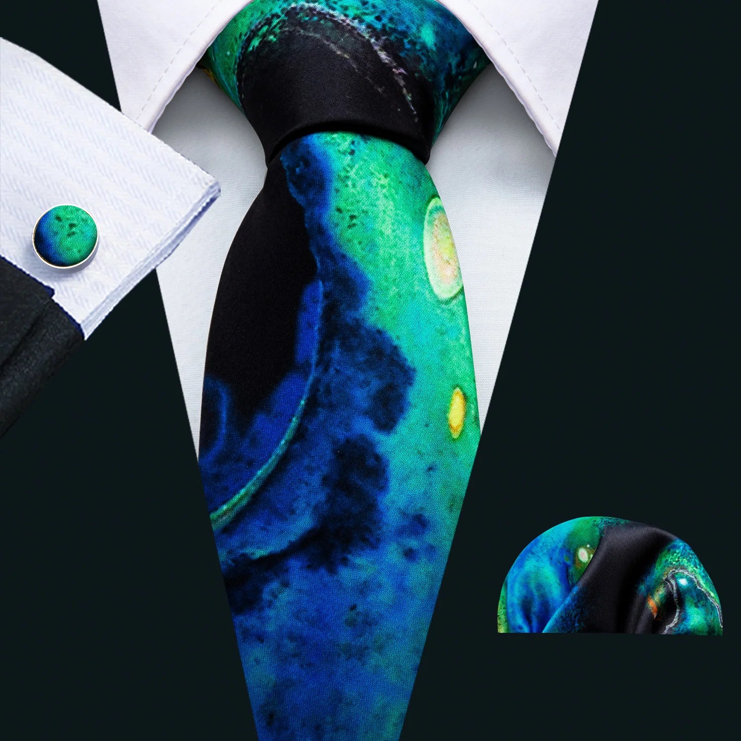 Men's Necktie, Pocket Square & Cufflinks Set – Floral & Novelty Prints