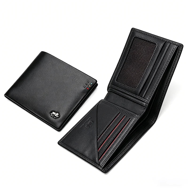 BISON DENIM Genuine Leather Bifold Wallet