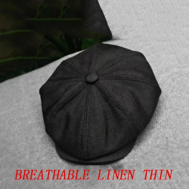 Men's Wool Newsboy Cap | Herringbone Flat Cap