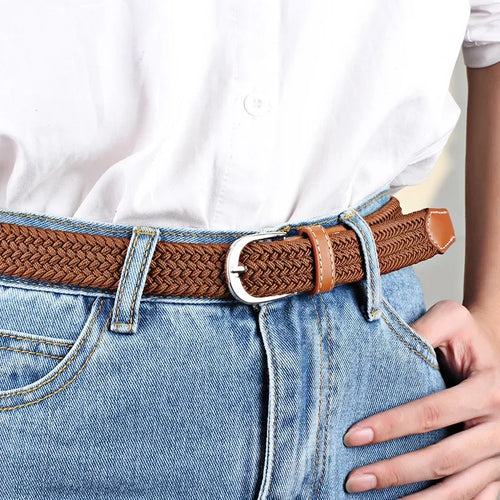 Canvas Belts for Men Fashion Metal Pin Buckle Tactical Strap Women Elastic Belt for Pants Jeans Student Girl