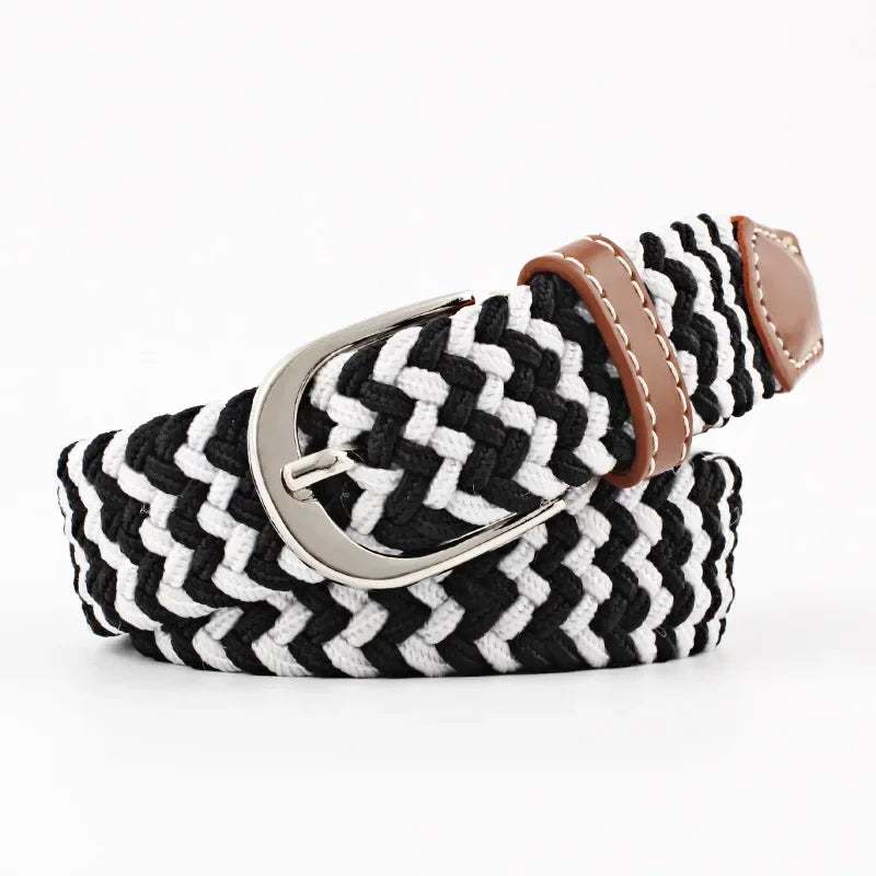 Canvas Belts for Men Fashion Metal Pin Buckle Tactical Strap Women Elastic Belt for Pants Jeans Student Girl