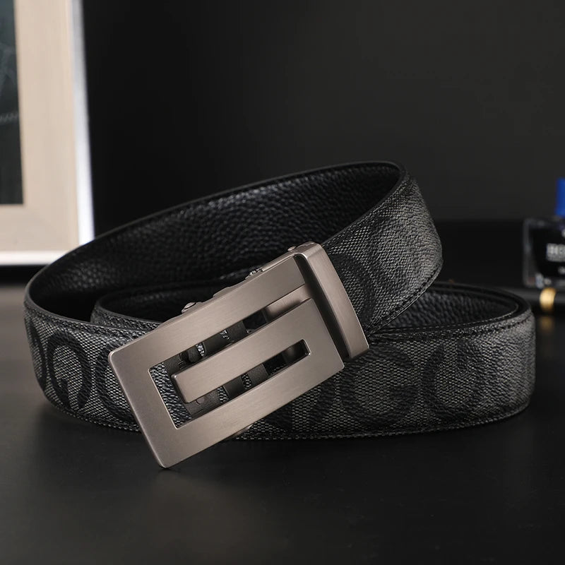 Unisex Split Leather Belt – Designer-Style Square Buckle