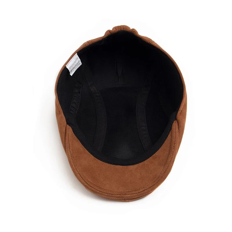 Men's Suede Beret – Flat Visor Cap