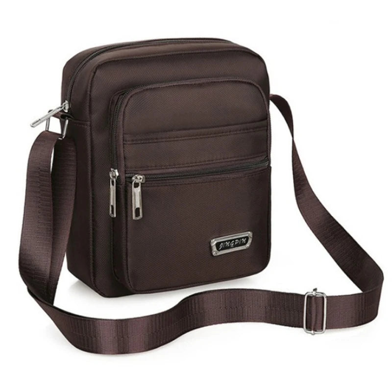 Men's Waterproof Nylon Bucket Crossbody Bag – Multi-Layer Shoulder & Business Bag