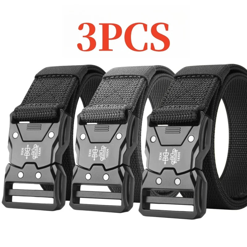 3 pairs of men's nylon belts, outdoor sports casual work pants jeans belt, suitable for daily commuting, suitable for holiday gi