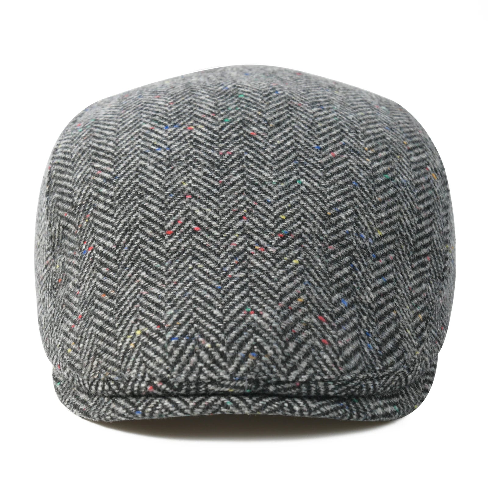 Men's Herringbone Flat Cap – Wool Blend