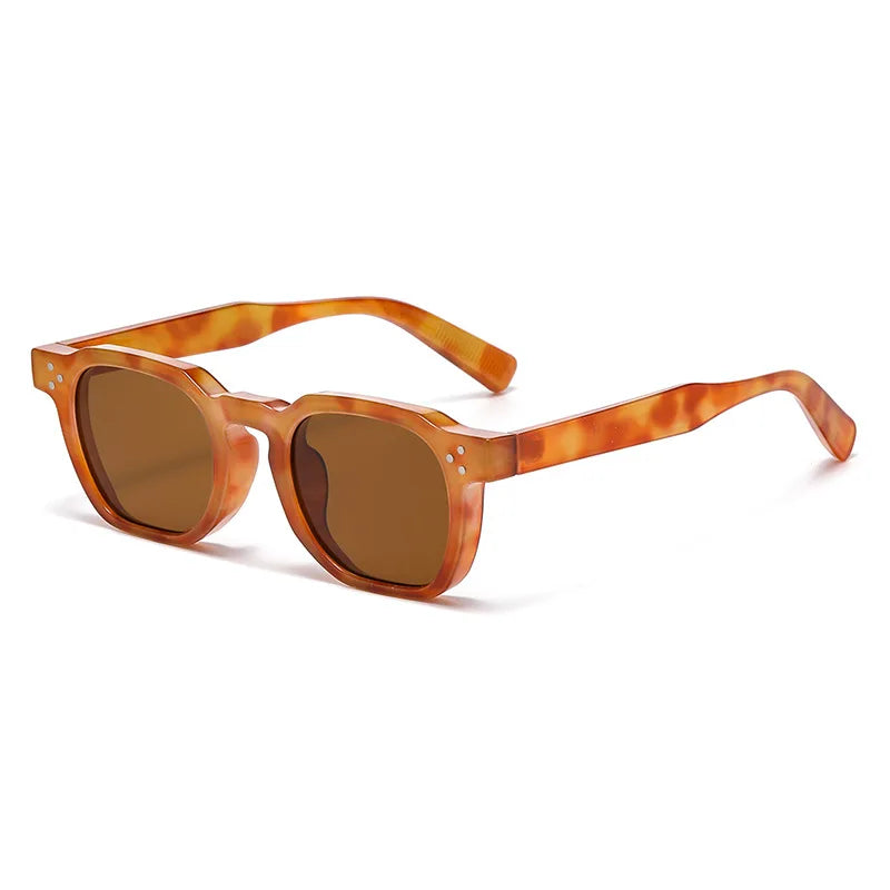 SO&EI New Square Sunglasses Women Retro Rivets Men Trending Sun Glasses UV400