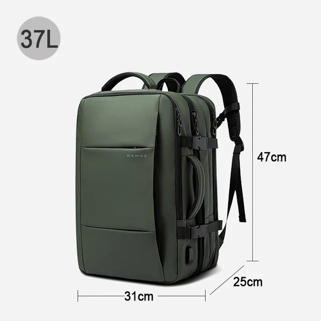 Bange BG-1908 Travel & Business Backpack – Expandable, USB, 17.3" Laptop, 37L/45L