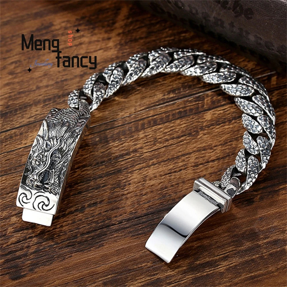 Best - Selling Handcrafted Personalized Powerful Men's Bracelet Accessory Made Of Antique Silver Luxury Quality Jewelry Elegant