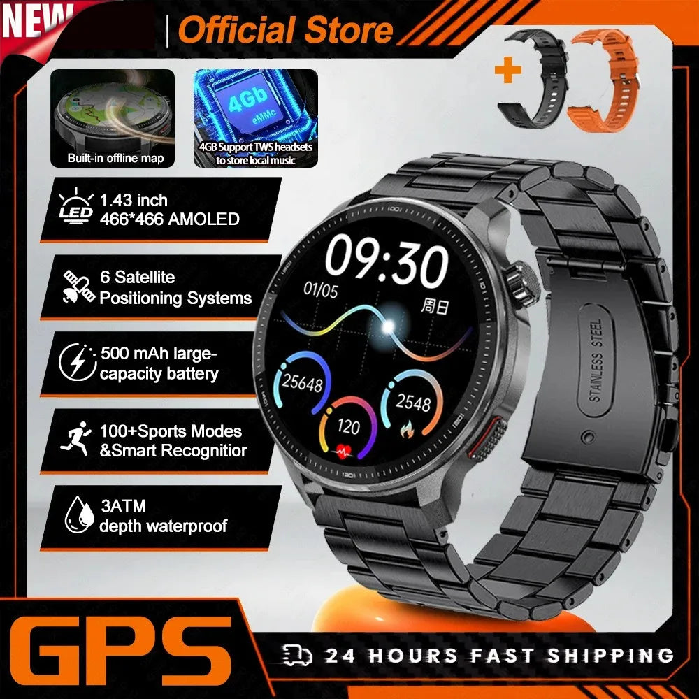 Hiwego GPS Smartwatch | Offline Maps, 4GB, Gorilla Glass, 3ATM & Flash Charge