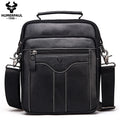 Genuine Cowhide Leather Shoulder Bag for Men — Large Capacity iPad Messenger