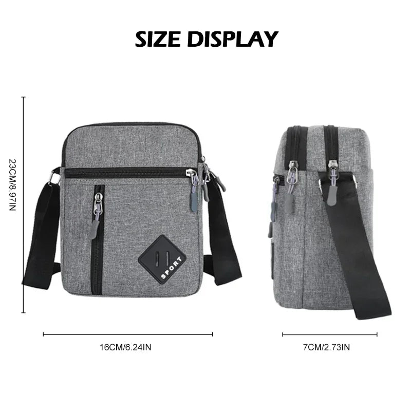 Men's Waterproof Canvas Messenger Bag – Small Crossbody Sling Pack for Work & Business