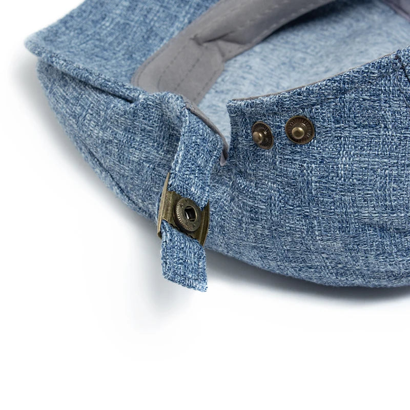 Men's Cotton Linen Flat Cap – Lightweight Beret Style